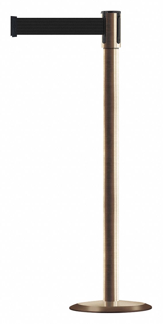 Slimline Post, Black, Satin Brass