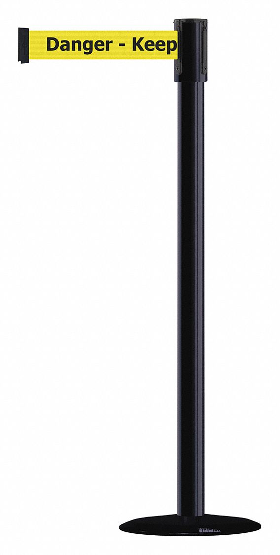 Slimline Post, Black, Danger Keep Out