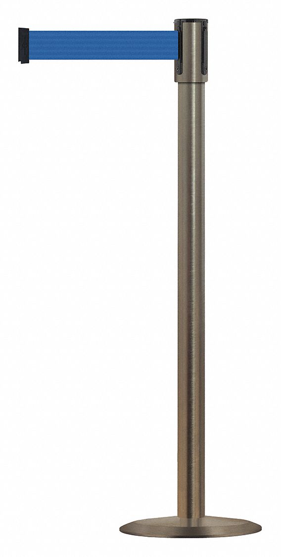 Slimline Post, Blue, Satin Stainless Steel