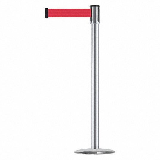 TENSABARRIER, Red, No Pattern, Barrier Post with Belt TENSABARRIER, Red, No Pattern, Barrier Post with Belt