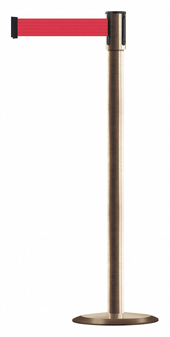 Slimline Post, Red, Satin Brass