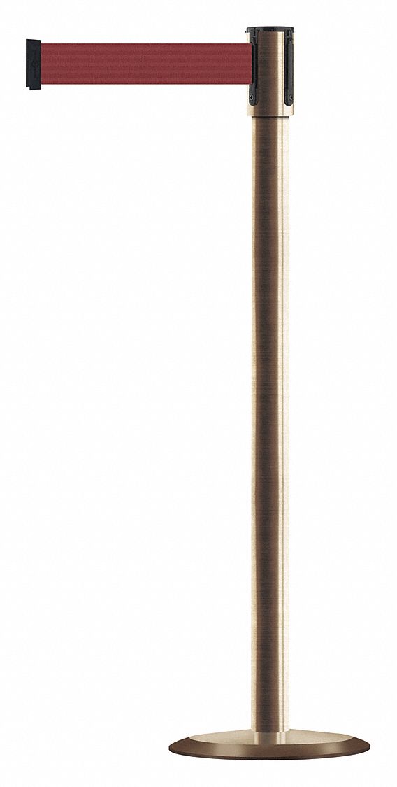 Slimline Post, Maroon, Satin Brass