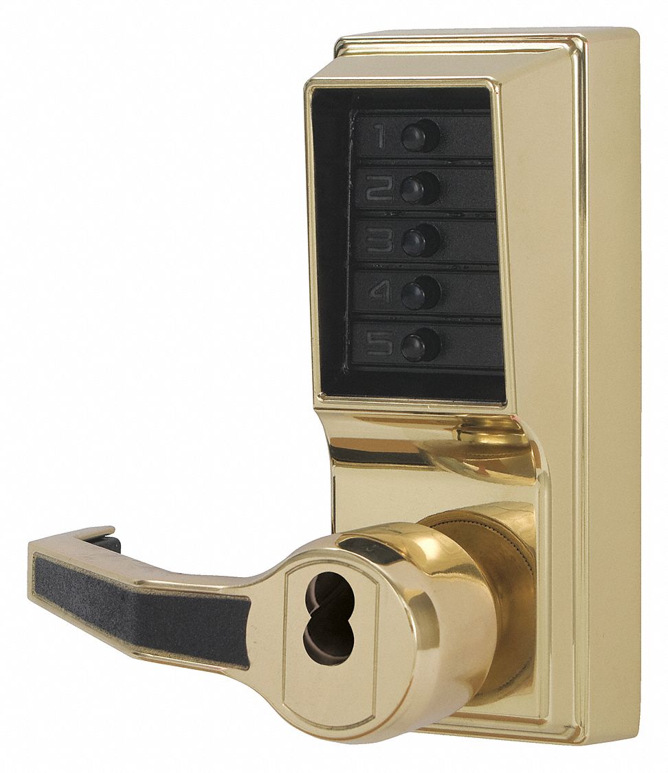 KABA SIMPLEX, ADA Compliant, Brass, Mechanical Push Button Lockset ...