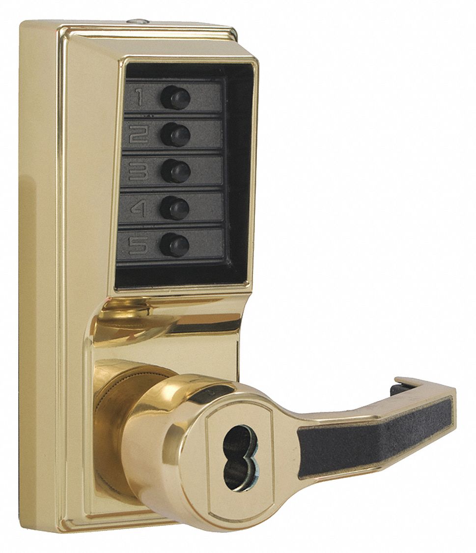 KABA SIMPLEX, ADA Compliant, Brass, Mechanical Push Button Lockset ...