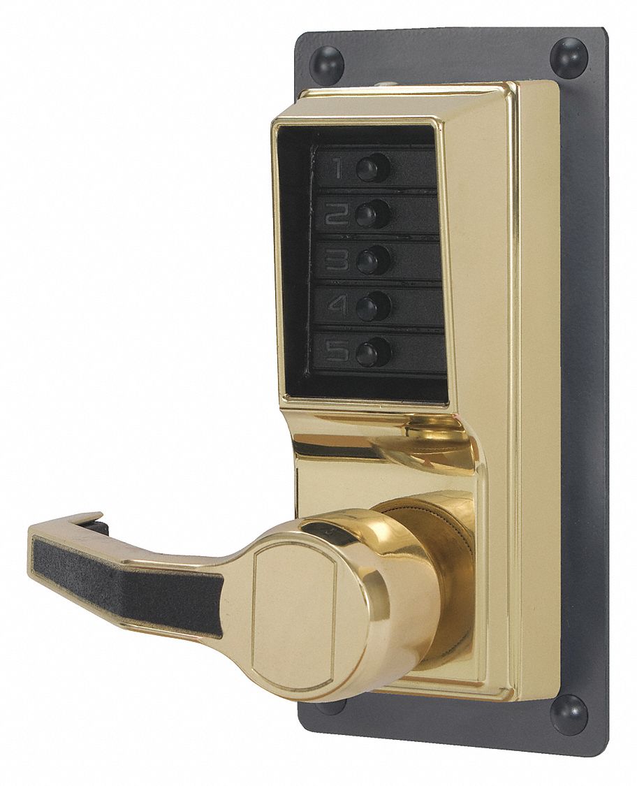 KABA SIMPLEX, ADA Compliant, Brass, Mechanical Push Button Lockset