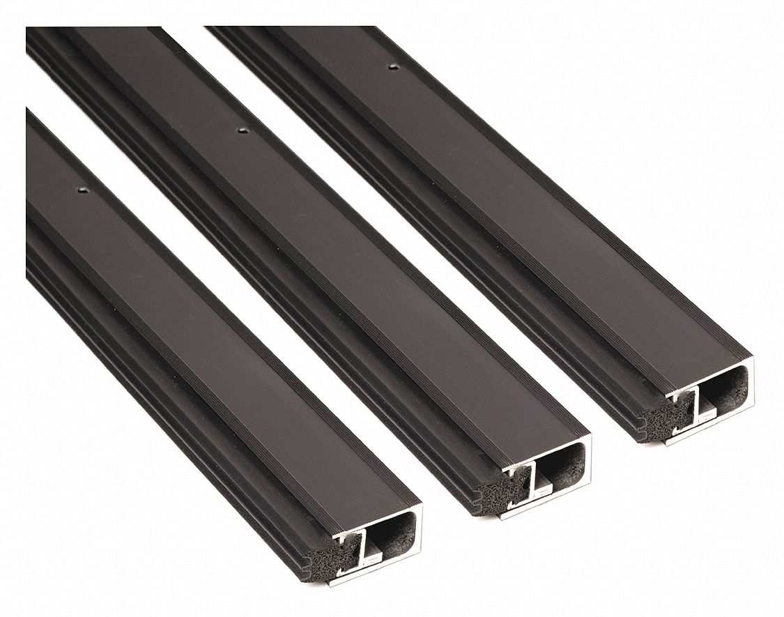 Door Weatherstripping: Screw-In Mounting, EPDM, 3 ft Overall Lg, 1 1/4 in Overall Wd