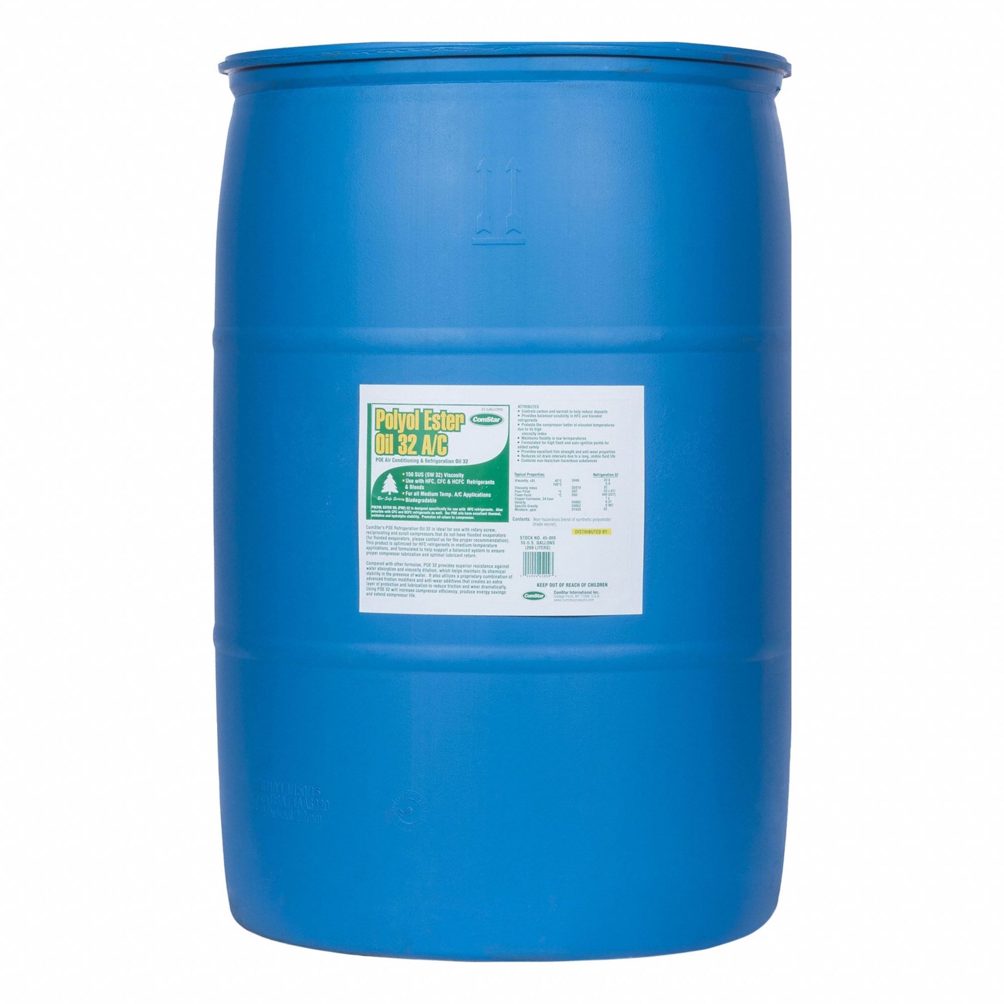 Synthetic Oil: Polyol Ester, 55 gal, 150 SUS, -52°F Pour Point, Yellow, A2L Compatible