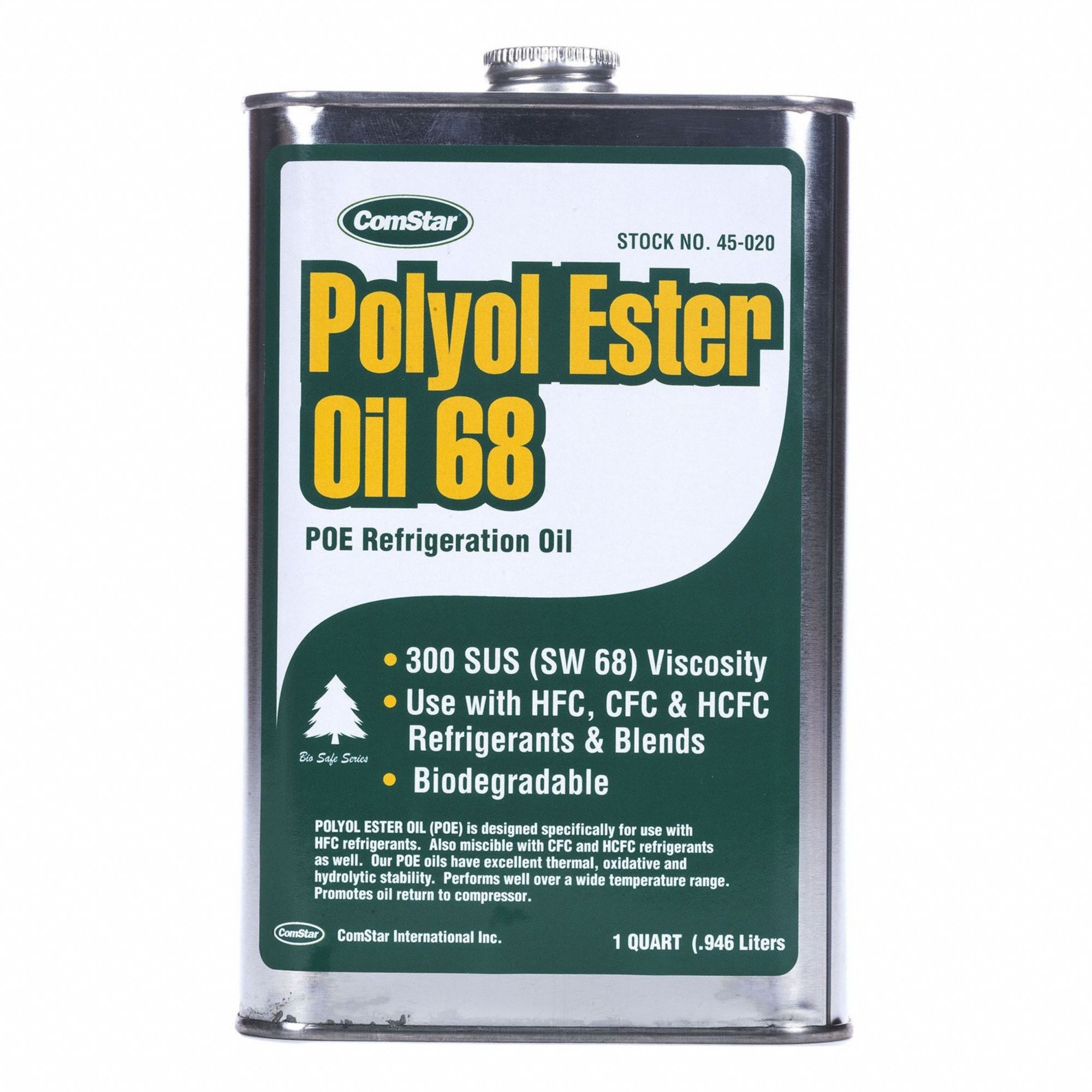 Synthetic Oil: Polyol Ester, 1 qt, 300 SUS, -39°C Pour Point, Yellow