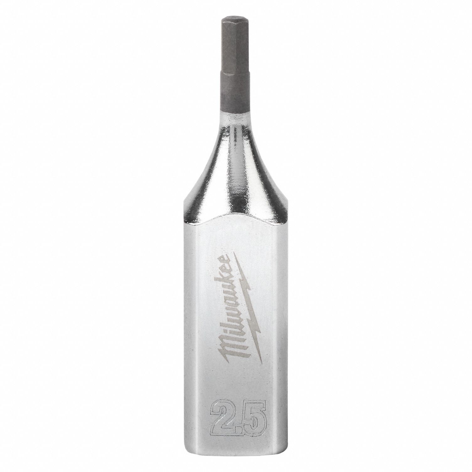 Socket: 1/4 in Drive Size, Hex Tip, 2.5 mm Tip Size, 1 9/16 in Overall Lg, Metric