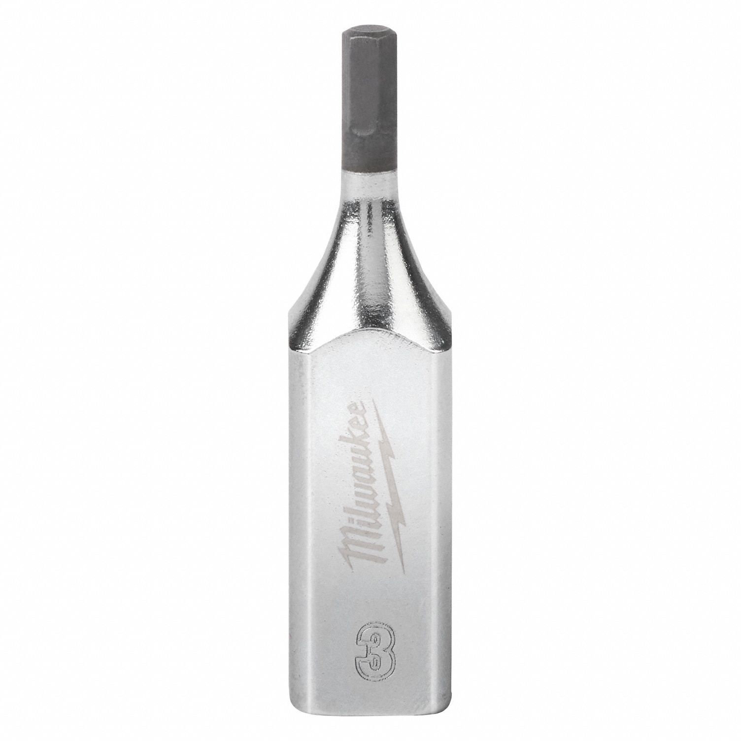 Socket: 1/4 in Drive Size, Hex Tip, 3 mm Tip Size, 1 9/16 in Overall Lg, Metric