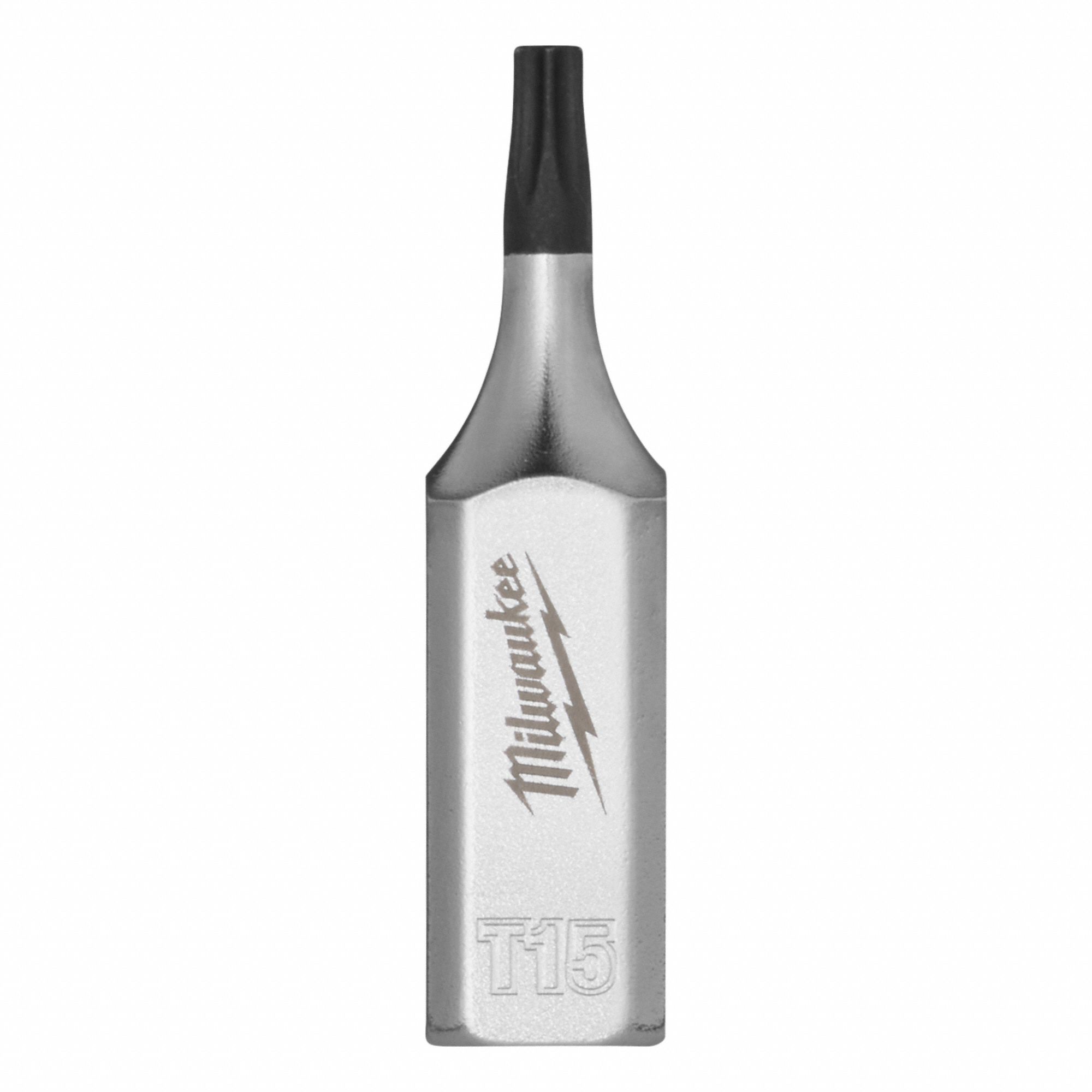 MILWAUKEE Bit Socket: 1/4 in Drive Size, Torx Tip, T15 Tip Size, 1 9/16 in Overall Lg, Fixed Insert (MPN 45-34-1152). Key specifications — attr1214209: Fixed Insert; attr1214211: MILWAUKEE.
