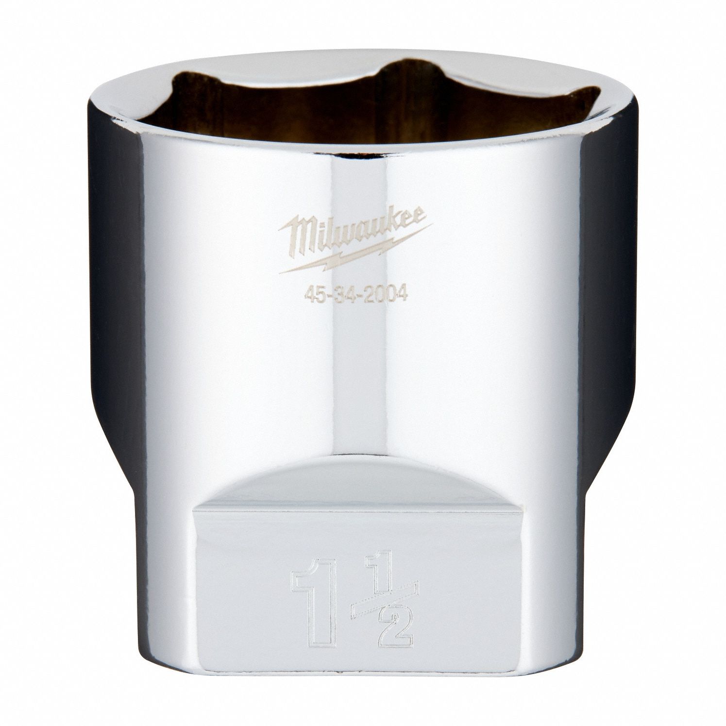 Socket Extension: SAE, 1/2 in Drive Size, 1 1/2 in Socket Size, 6-Point, Std, Chrome