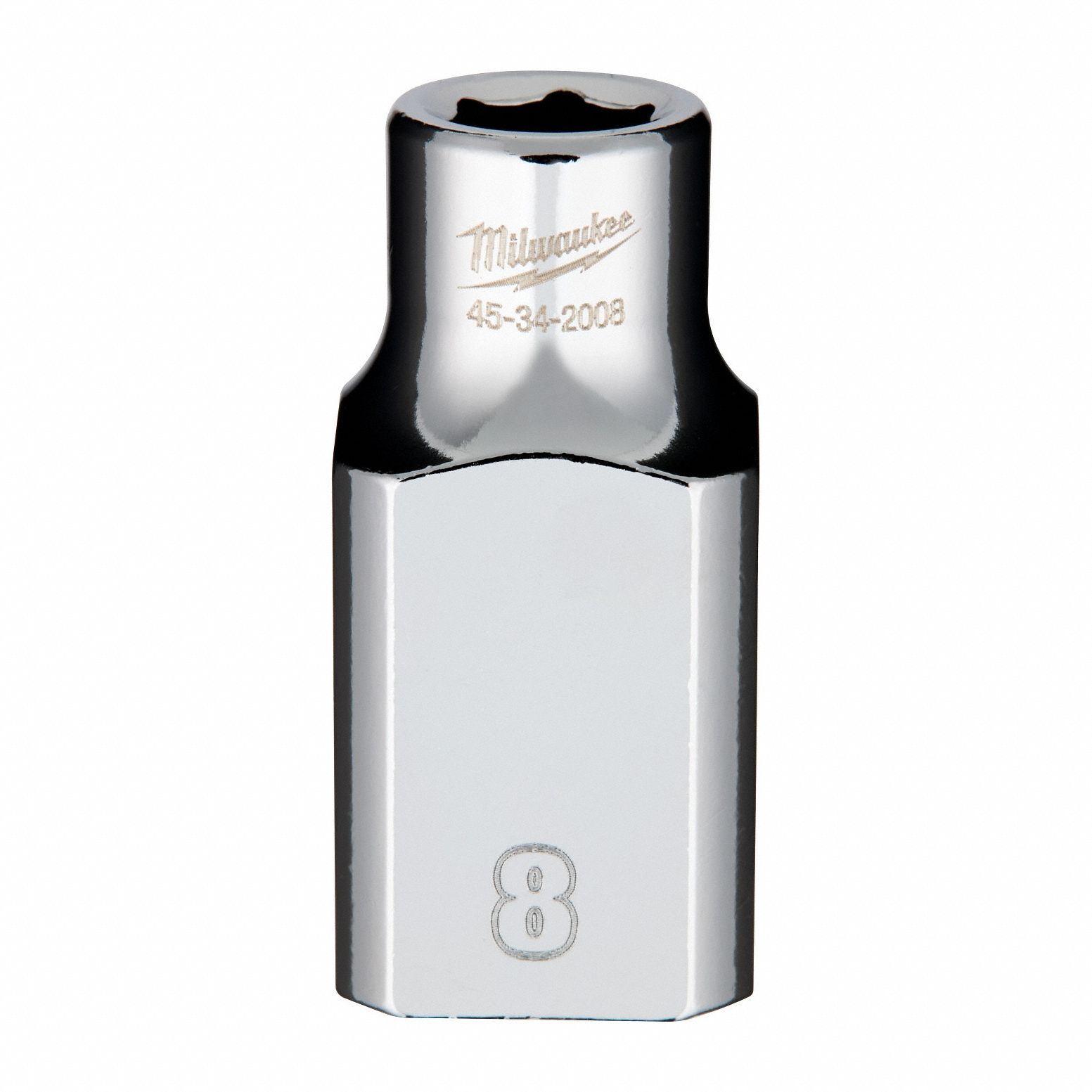 Socket Extension: Metric, 1/2 in Drive Size, 8 mm Socket Size, 6-Point, Std, Chrome