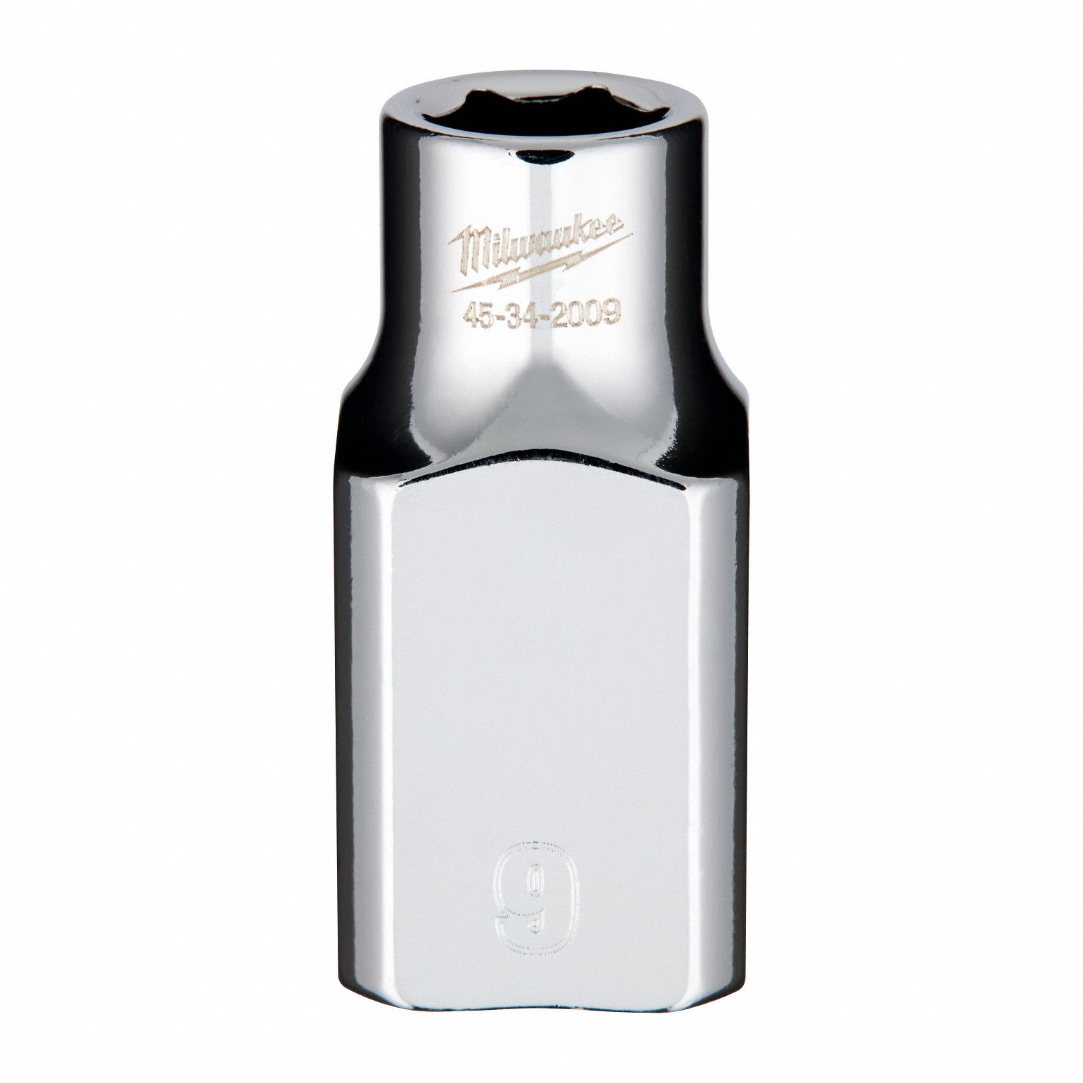 Socket Extension: Metric, 1/2 in Drive Size, 9 mm Socket Size, 6-Point, Std, Chrome