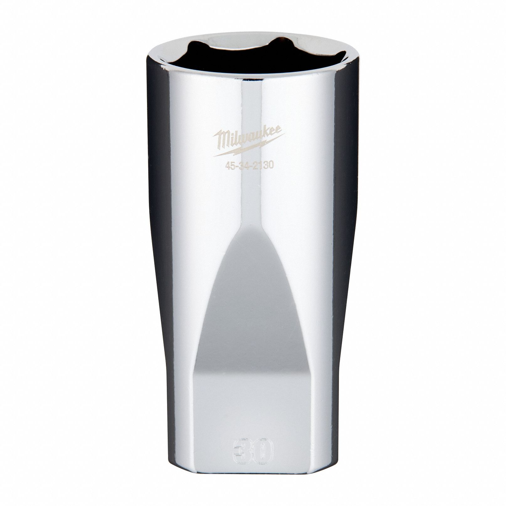 Socket Extension: Metric, 1/2 in Drive Size, 30 mm Socket Size, 6-Point, Deep, Chrome