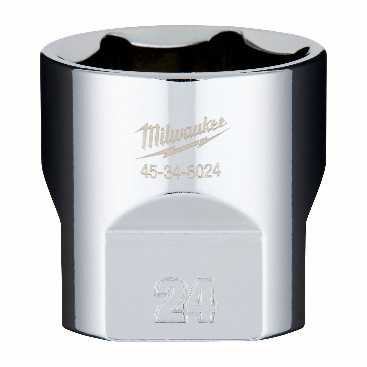 Socket Extension: Metric, 3/8 in Drive Size, 24 mm Socket Size, 6-Point, Std, Chrome