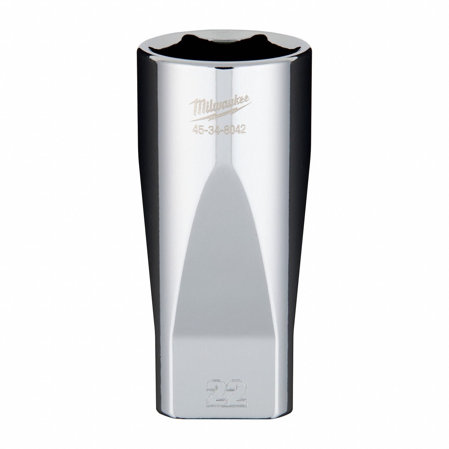 Socket Extension: Metric, 3/8 in Drive Size, 22 mm Socket Size, 6-Point, Deep, Chrome