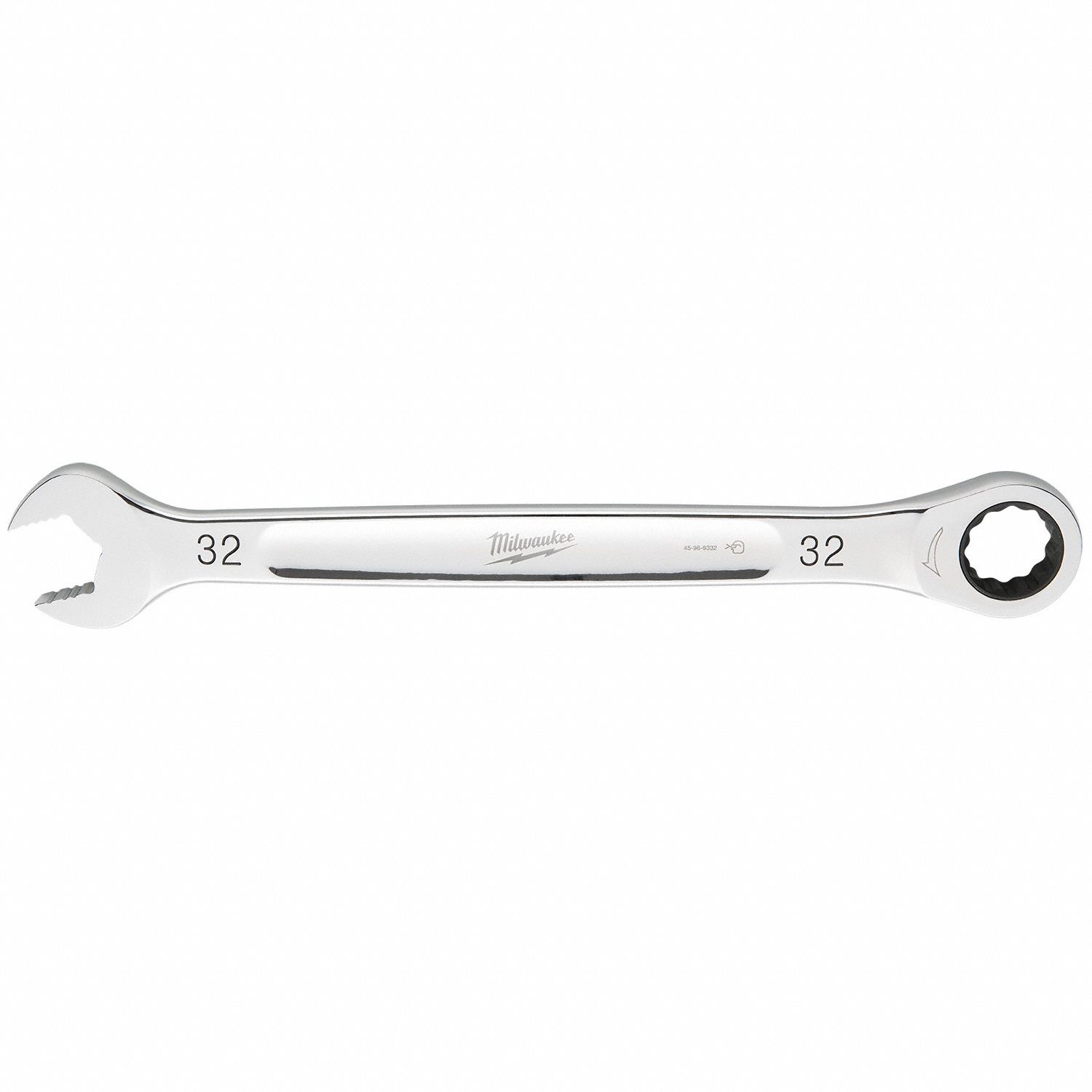 Combination Wrench: Steel, Chrome, 32 mm Head Size, 16 7/8 in Overall Lg, Std