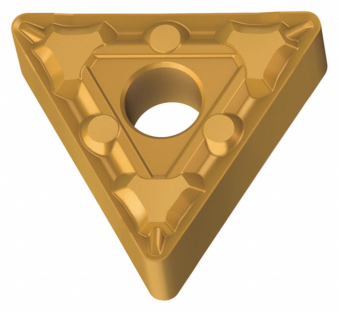 Triangle Turning Insert: 3/8 in Inscribed Circle, Neutral, FV5 Chip-Breaker, WPV10