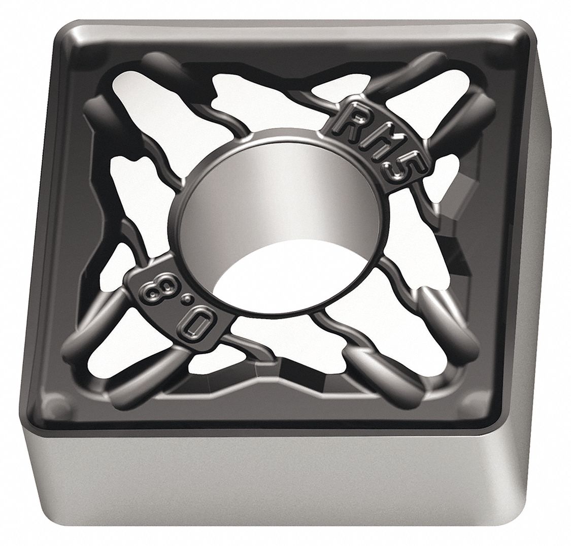 Square Turning Insert: 1/2 in Inscribed Circle, Neutral, 1/16 in Corner Radius