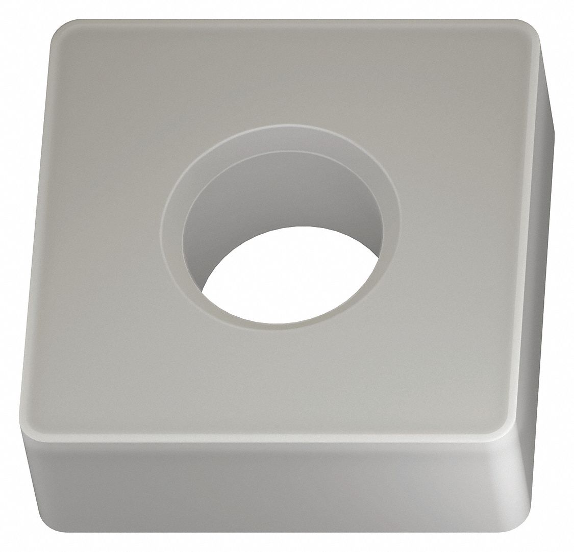 Square Turning Insert: 1/2 in Inscribed Circle, Silicon Nitride Si3N4, Neutral