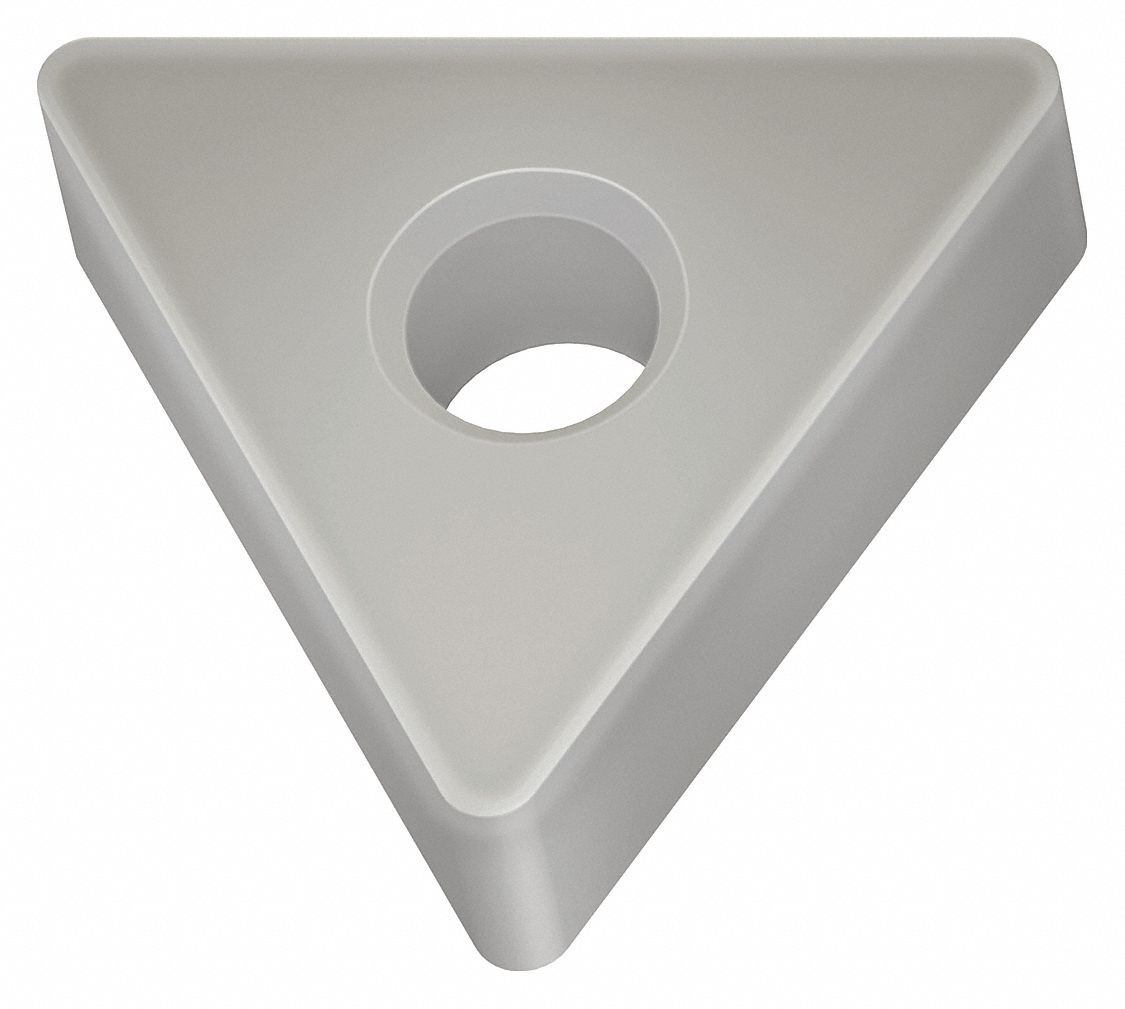 Triangle Turning Insert: 3/8 in Inscribed Circle, Silicon Nitride, Neutral, WCK10