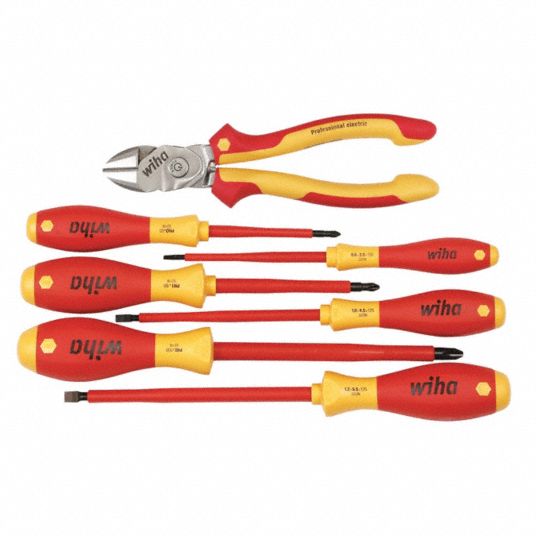 Wiha Insulated 7 Total Pcs Electricians Tool Kit 450g5732857