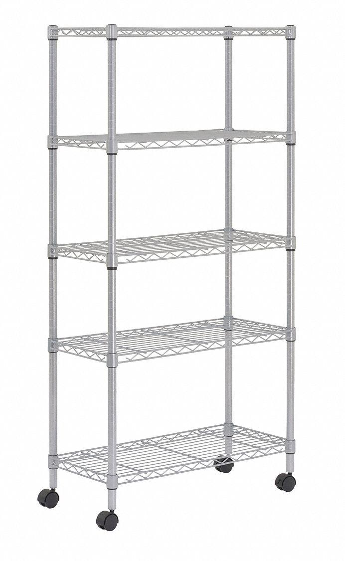 GRAINGER APPROVED Starter Wire Shelving Unit, 30 inW x 14 inD x 60 inH