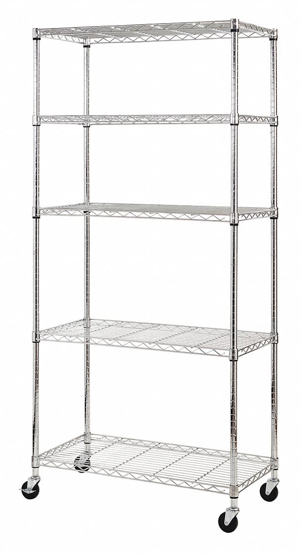 GRAINGER APPROVED Starter Wire Shelving Unit, 36 inW x 18 inD x 72 inH