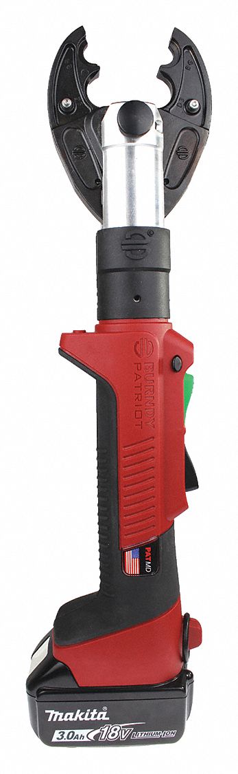 Cordless Crimping Tool: 18 V, Die Head, 350 kcmil Max Copper, For W/X Dies, Scissor Head