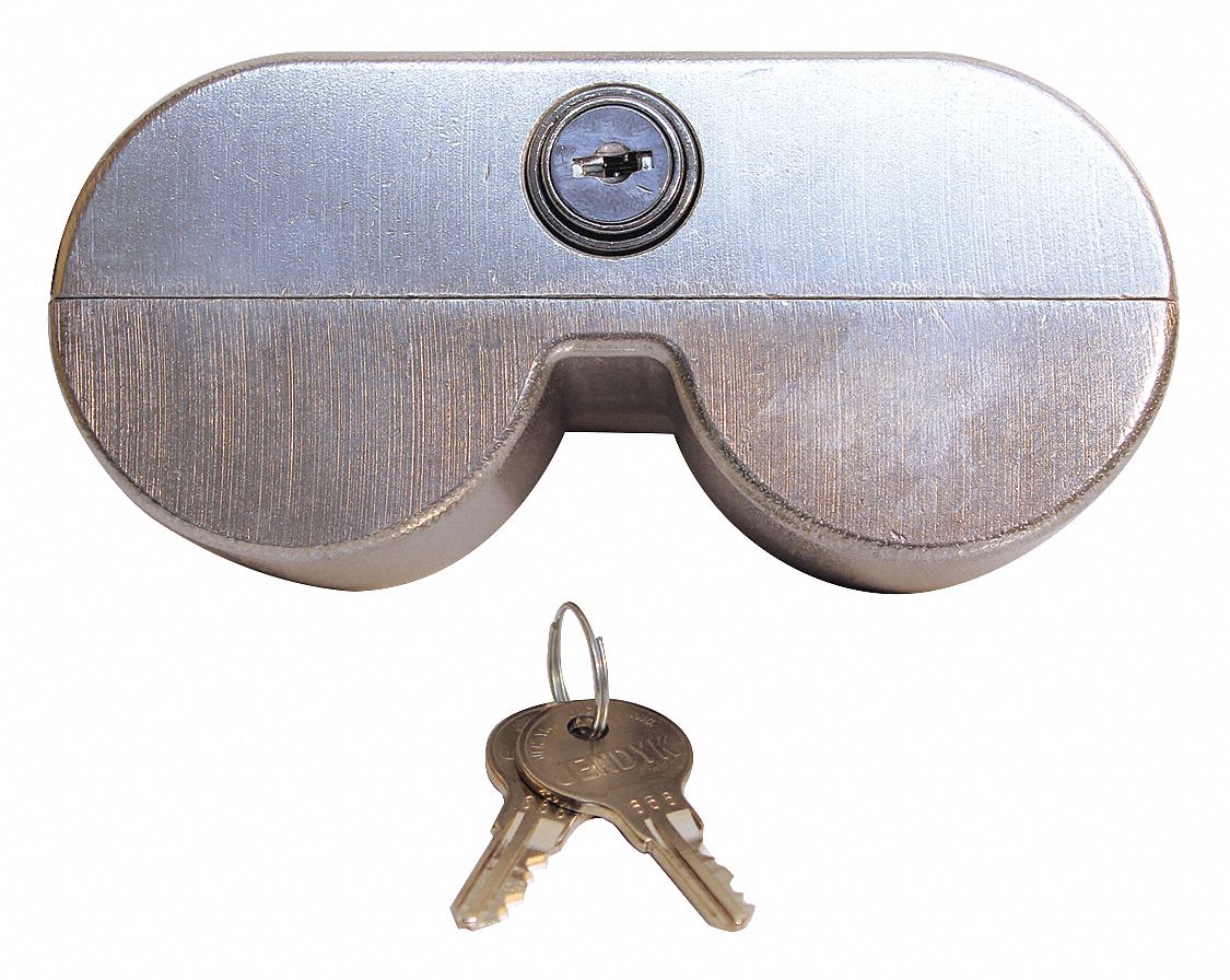 Air Brake Lock: Double Knob, Keyed Different, Zinc, Trucks, (1) Hex Key, (2) Keys, (2) Set Screws