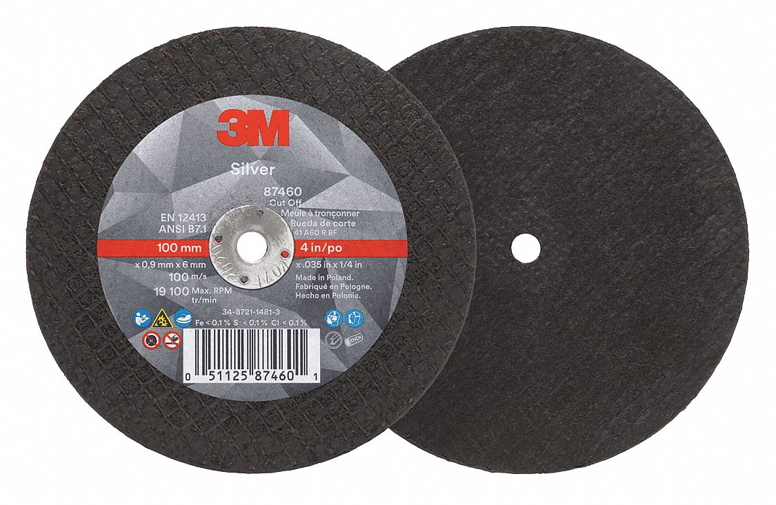 3M Abrasive CutOff Wheel 4 in Abrasive Wheel Dia, Ceramic Grain, Type