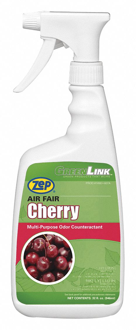 Odor Eliminator: Trigger Spray Bottle, 32 oz Container Size, Liquid, Ready to Use, Cherry, 12 PK