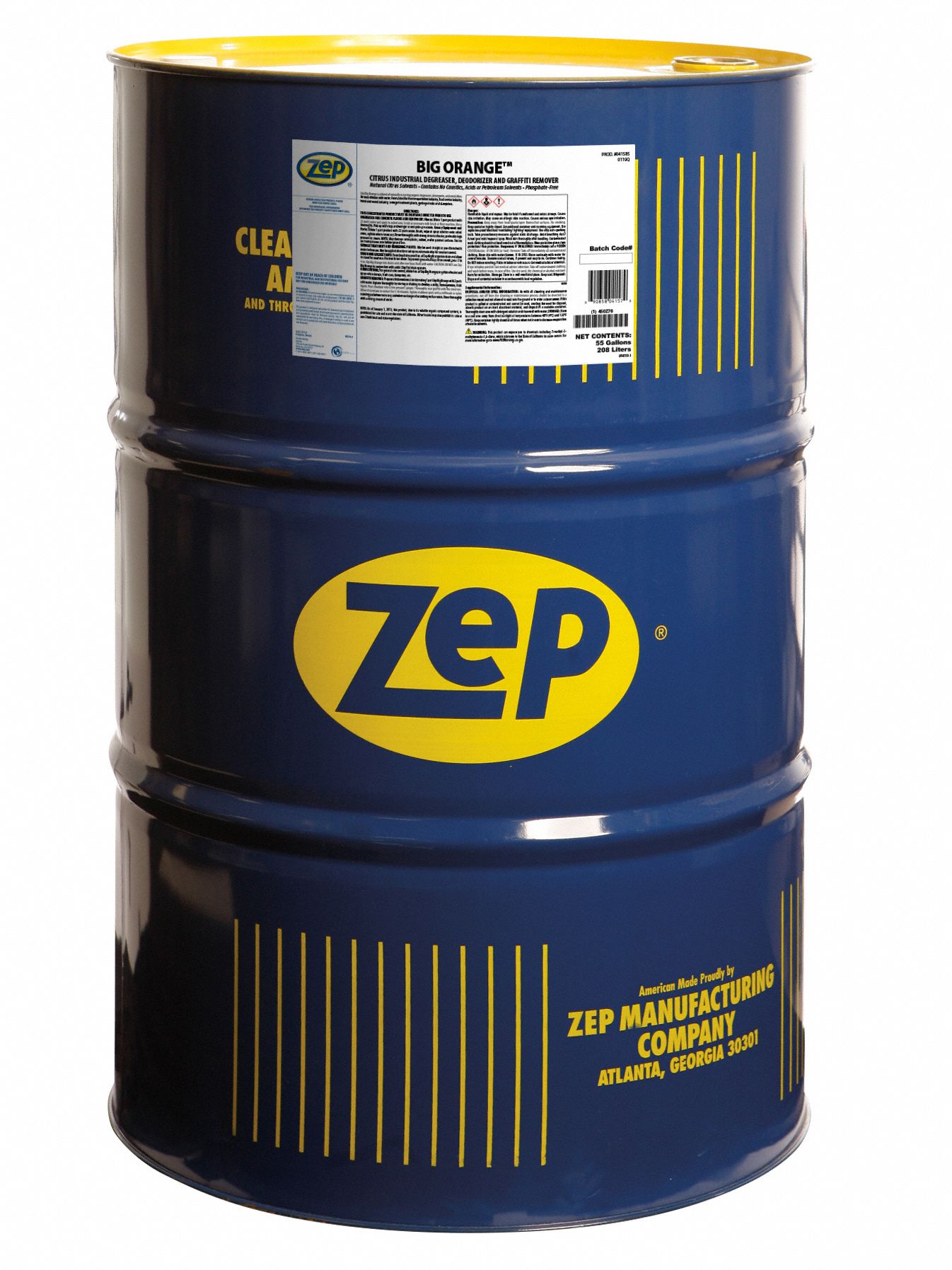 Cleaner/Degreaser: Citrus-Based Solvent, Drum, 55 gal Container Size, Concentrated, Liquid