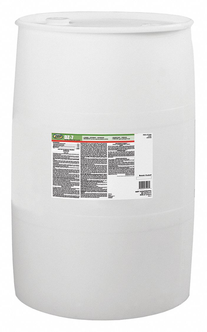 Disinfectant Cleaner: Drum, Concentrated, Liquid, Quat, Pleasant, 55 gal Container Size