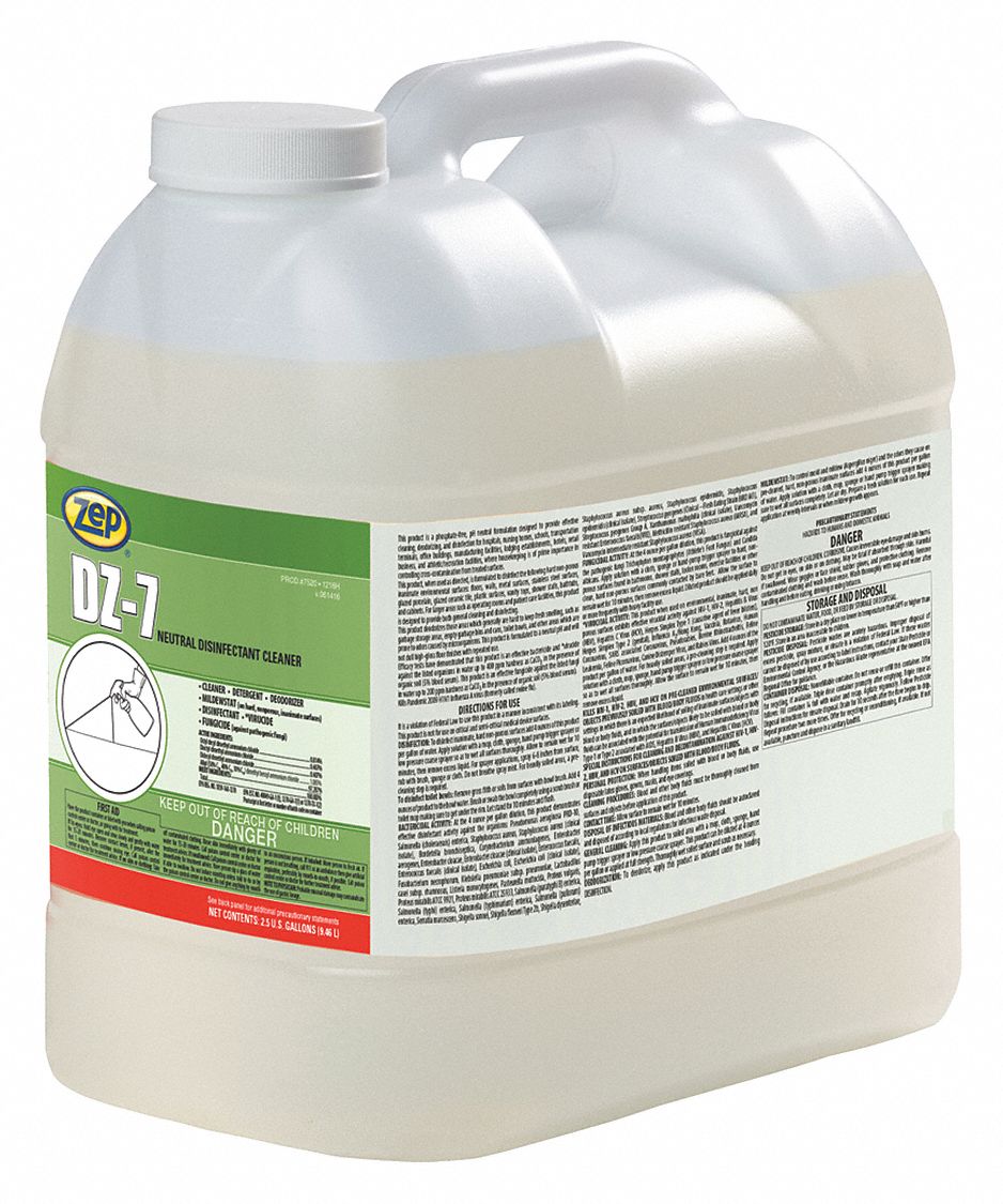ZEP Disinfectant Cleaner, 2.5 gal Cleaner Container Size, Jug Cleaner ...