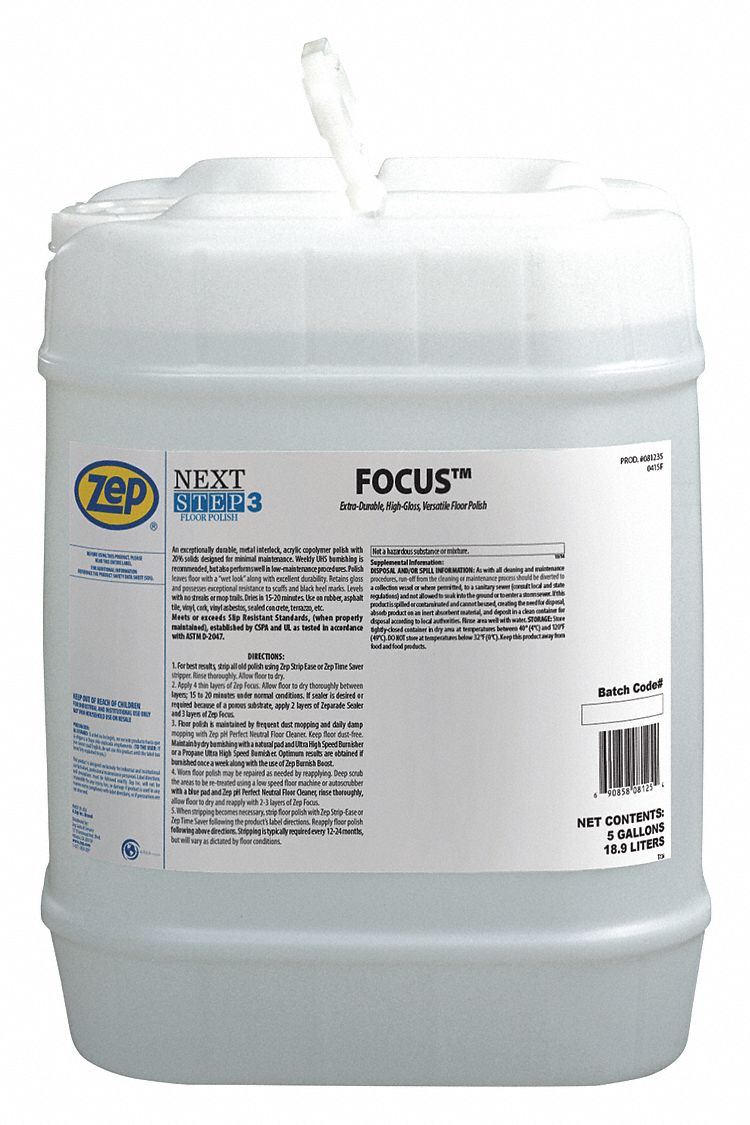 Floor Finish: Bucket, 5 gal Container Size, Ready to Use, Liquid