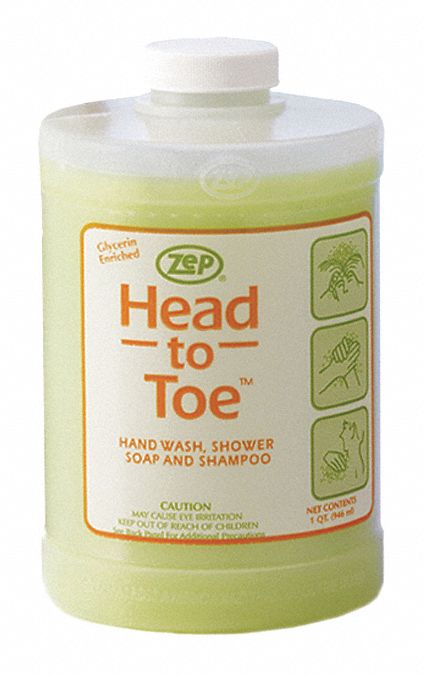 Body Wash/Hand Soap/Shampoo Combo: 1 qt, Squeeze Bottle, Liquid, Herbal, Moisturizing, 12 PK