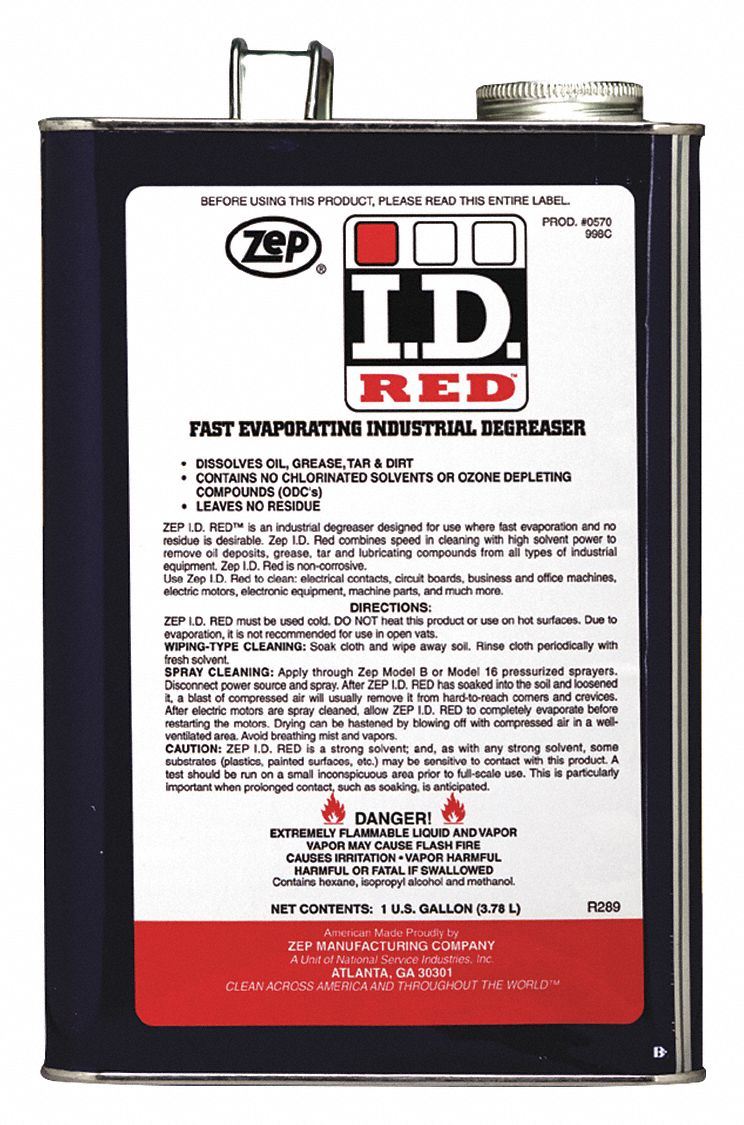 Degreaser: Chemical-Based Solvent, Non-Aerosol Can, 1 gal Container Size, Ready to Use, 4 PK