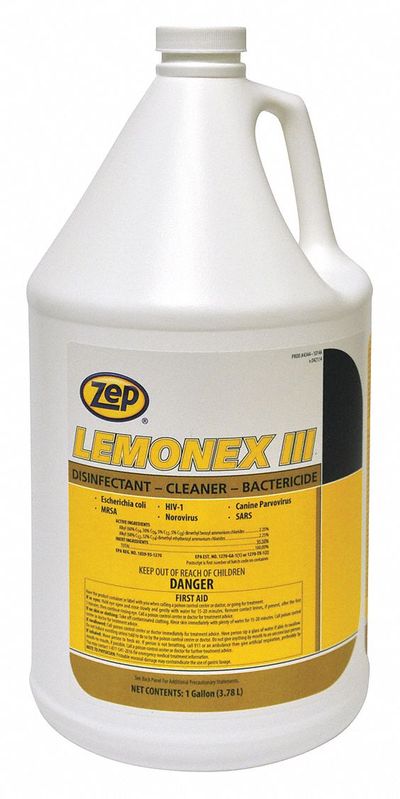ZEP, Jug, 1 gal Container Size, Disinfectant 451C69434424 Grainger