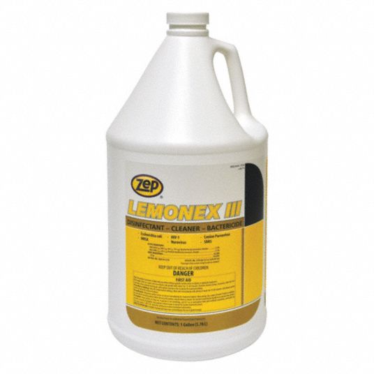 Zep Disinfectant Jug 1 Gal Container Size Concentrated Liquid Quat Lemon Lemonex Iii 4 3371