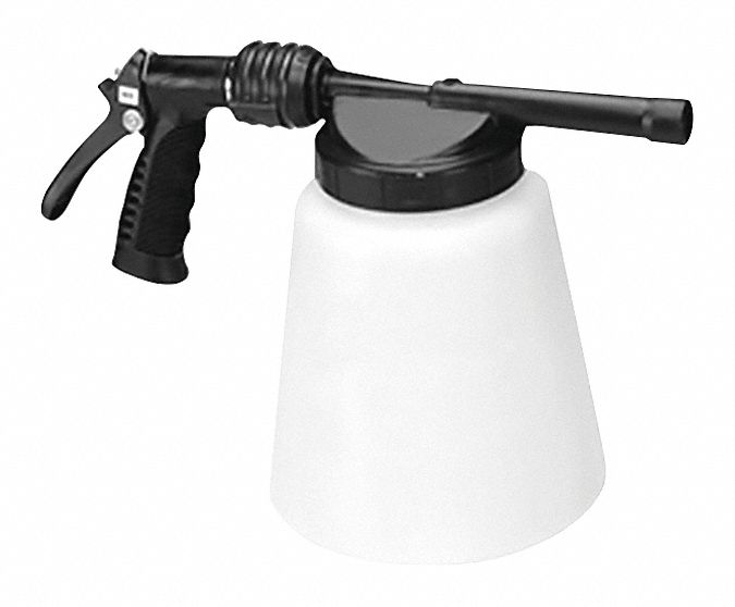 Spray Foamer: 96 oz Container Capacity, Foam, White, Black, 8 in Dip Tube Lg, Metering Tips