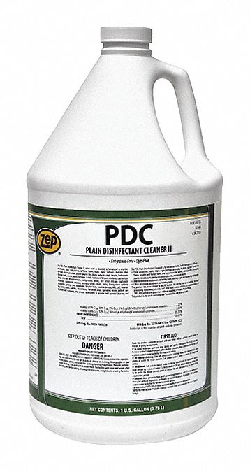 ZEP, Jug, 1 gal Container Size, Plain Disinfectant Cleaner - 451D26 ...