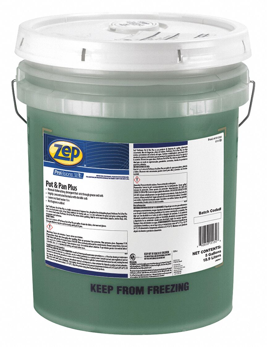 ZEP Hand Wash, Pots and Pans Cleaner, Cleaner Form Liquid, 5 gal ...