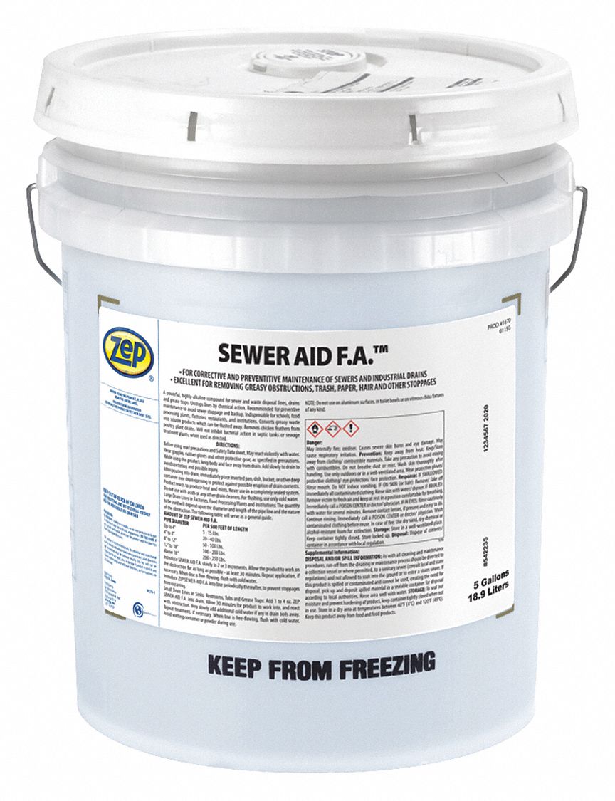 ZEP, Bucket, 40 lb, Drain Maintainer 451D81167034 Grainger