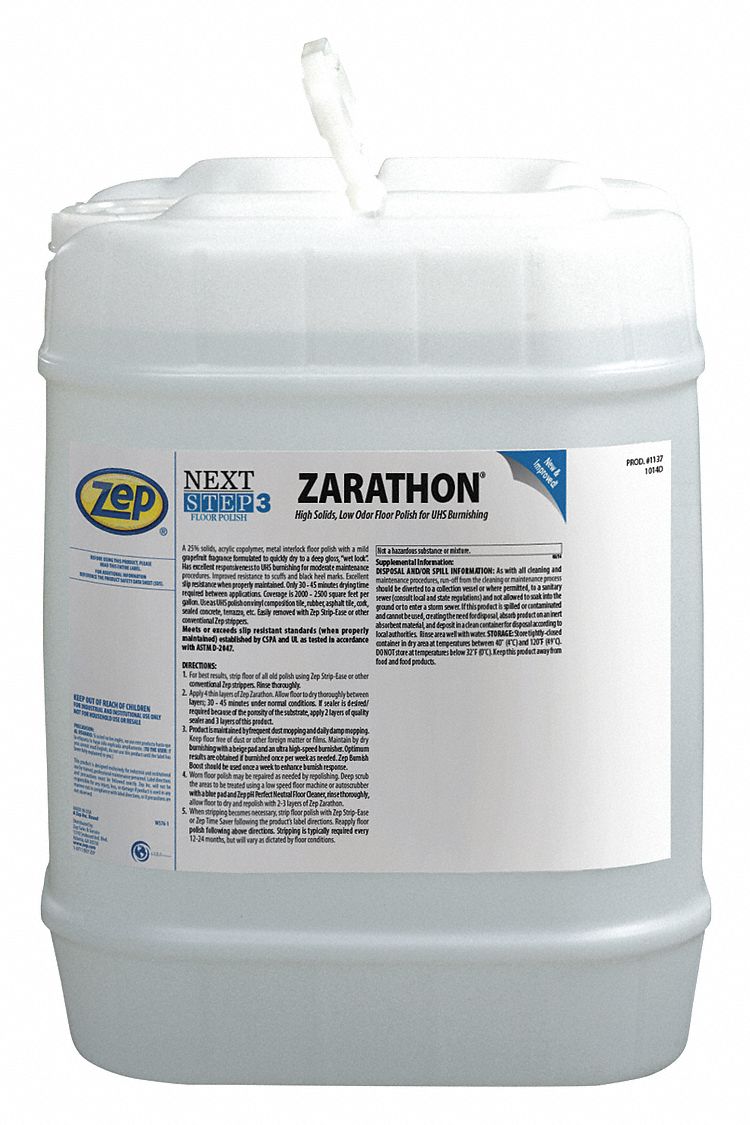 Zep 5 Gal Floor Finish 1 Ea 451f38 113735 Grainger