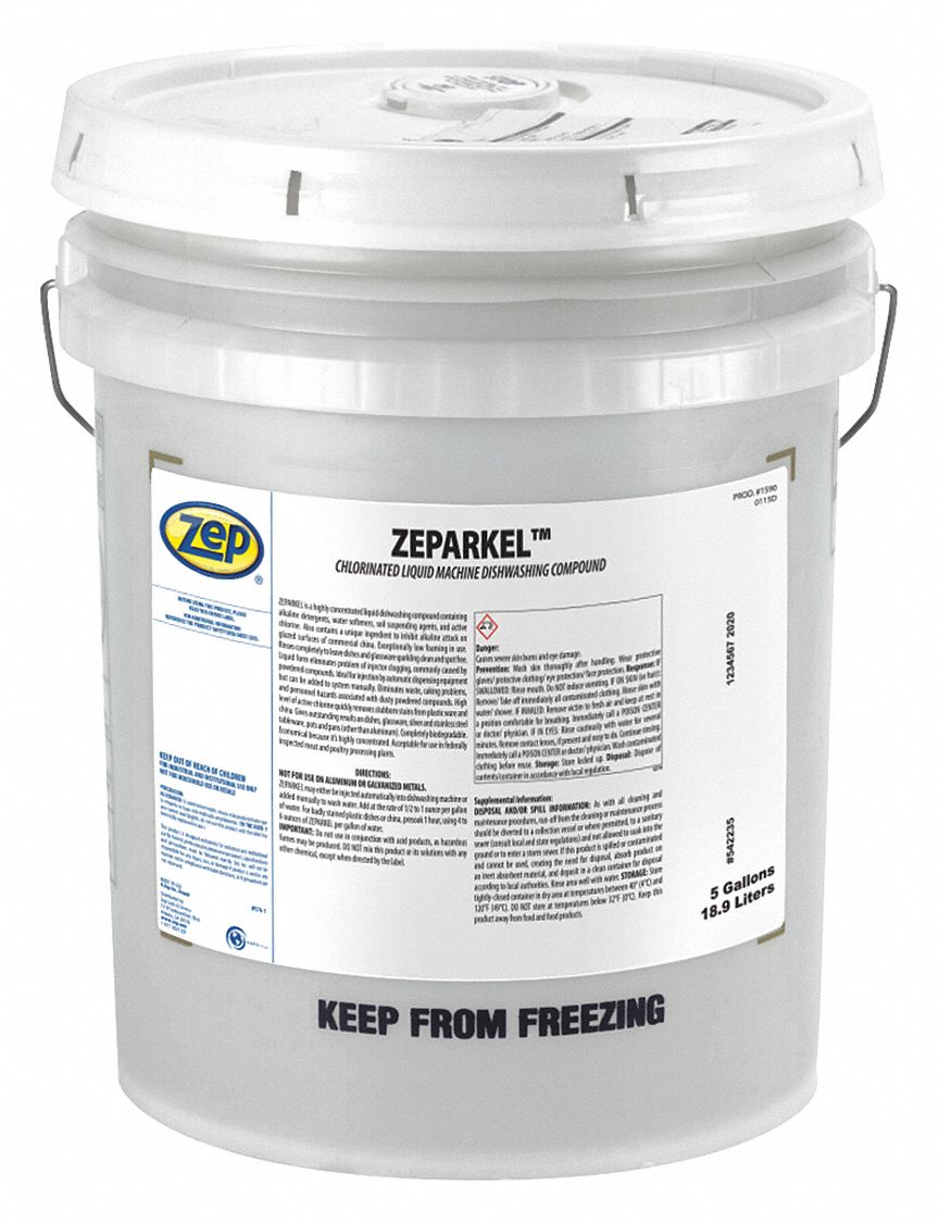 ZEP Dishwasher Detergent, Bucket, 5 gal, Liq 451F45159035 Grainger
