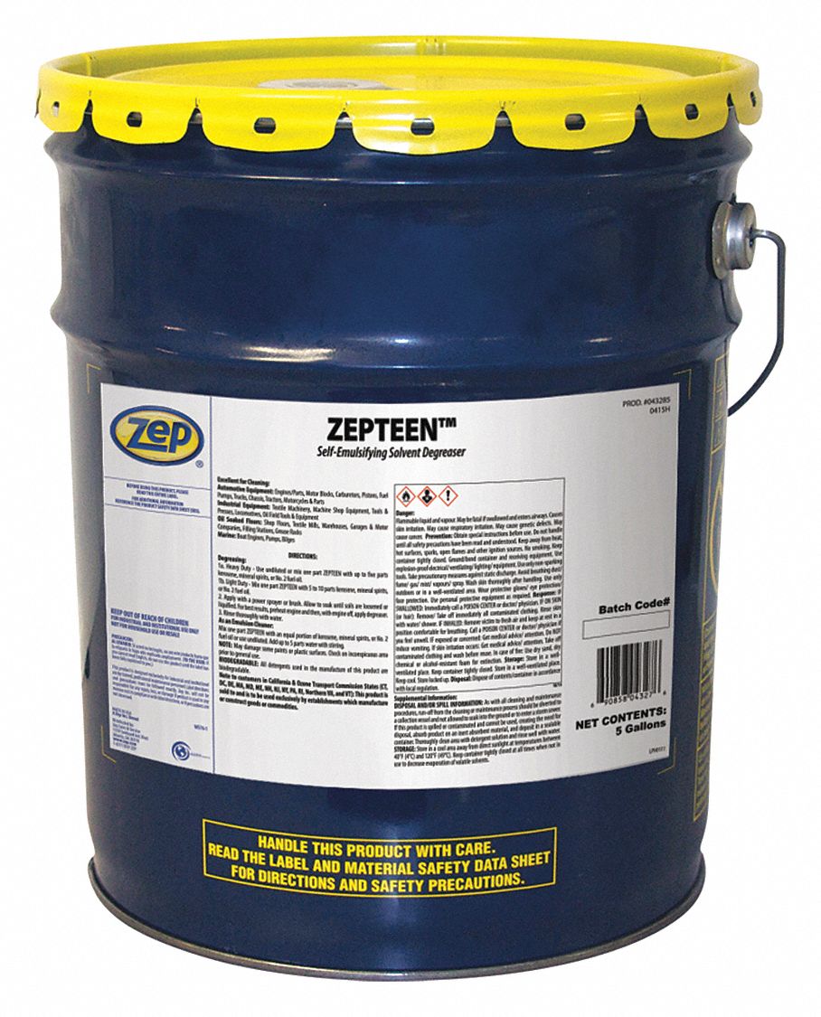Degreaser: Petroleum Distallates, Bucket, 5 gal Container Size, Concentrated, Plastic Safe