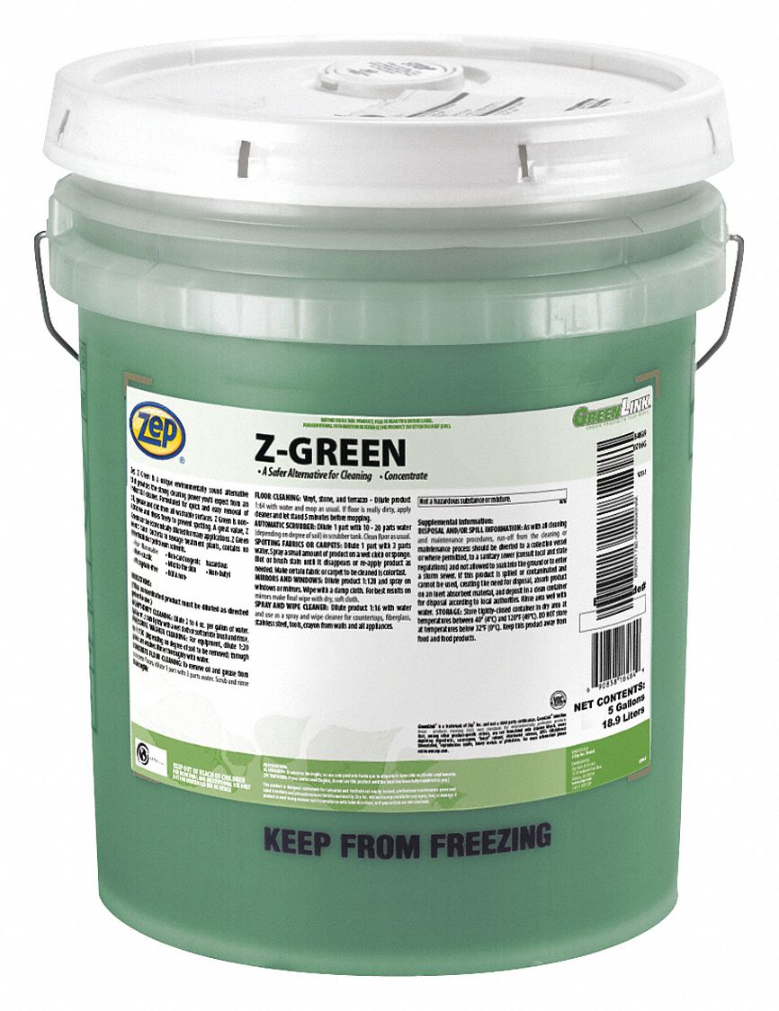 Cleaner/Degreaser: Water-Based, Bucket, 5 gal Container Size, Concentrated, 2% VOC Content