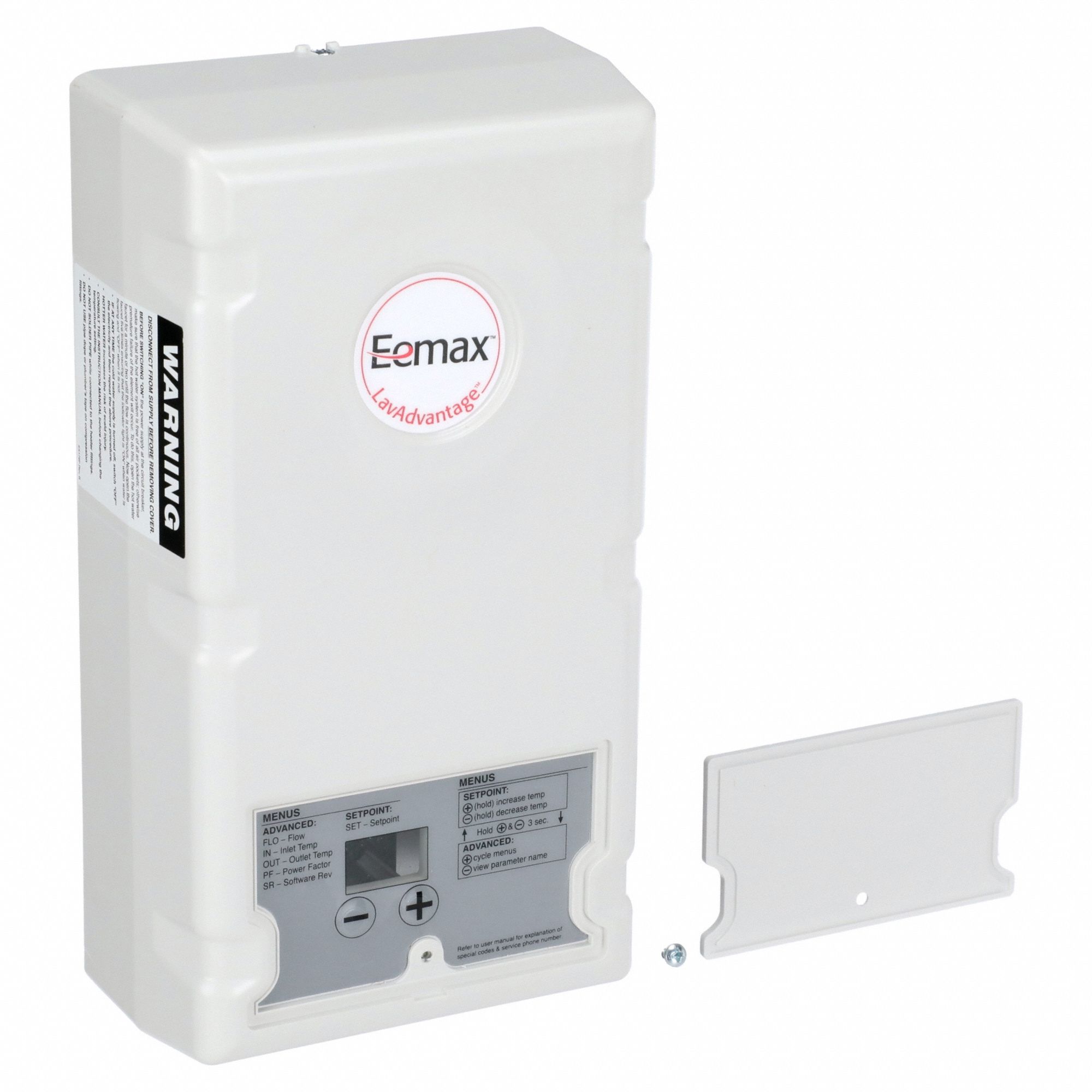 Electric Tankless Water Heater: Indoor, 6, 500 W, 3 gpm Max. Flow Rate, 10.75 in Overall Ht
